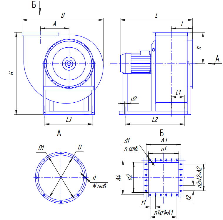 Центробежный вентилятор чертеж